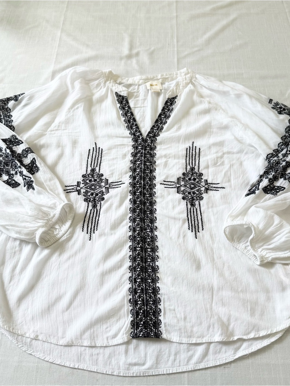 Anthropologie Maeve Anastasia Embroidered Blouse Boho Women's Size XL - Picture 10 of 12